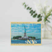 New York City Urban Hudson River Statue of Liberty Briefkaart (Staand voorkant)