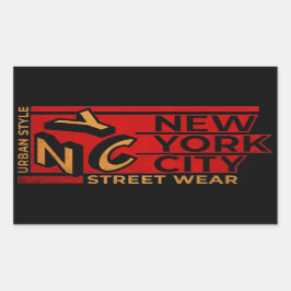 New York City Urban Style Street Draag Rechthoekige Sticker