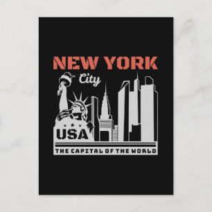 New York City USA Silhouette Landmark Reis Grafisc Briefkaart