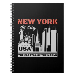 New York City USA Silhouette Landmark Reis Grafisc Notitieboek