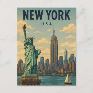 New York City USA Silhouette Stedelijke Verkenning Briefkaart