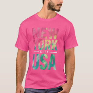 New York City USA Souvenir Kleurrijke Tekst T-shirt