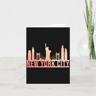 New York City Usa Stadsgezicht Silhouet Grappig Ca Kaart