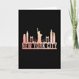 New York City USA Stadsgezicht Silhouet Grappig Ca Kaart