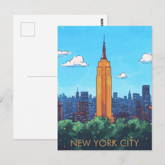 New York City USA Travel Briefkaart (Voorkant / Achterkant)