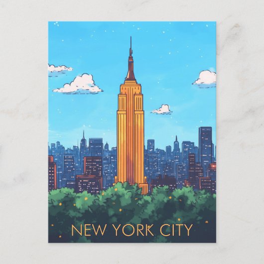 New York City USA Travel Briefkaart (Voorkant)