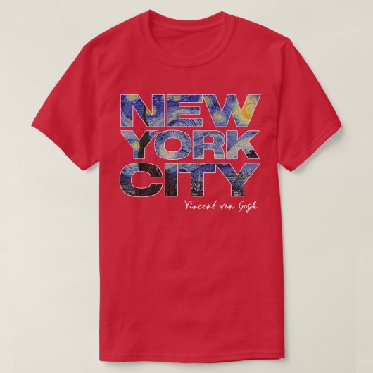 New York City Van Gogh Starry Night Art Vincent Va T-shirt (Design voorkant)