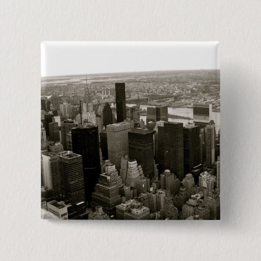 New York City van het Empire State Building Vierkante Button 5,1 Cm (Voorkant)