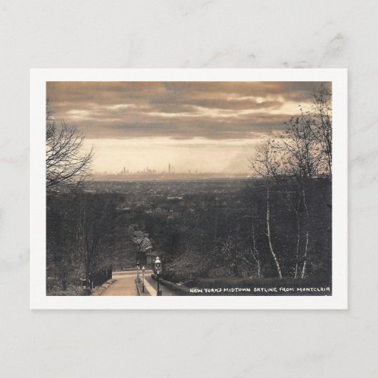 New York City vanuit Montclair, New Jersey, Vintag Briefkaart (Voorkant)