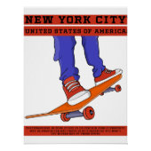 New York City, Verenigde Staten Cool Skateboard Perfect Poster (Voorkant)