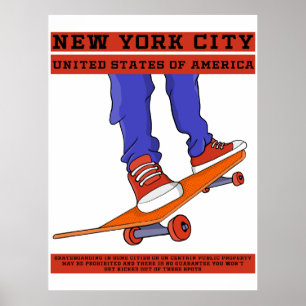 New York City, Verenigde Staten Cool Skateboard Poster