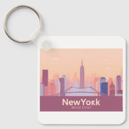 New York City Verenigde Staten Pastelreizen Sleutelhanger