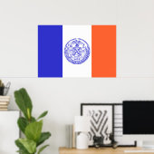New York City, Verenigde Staten vlag Poster (Thuiskantoor)