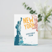New York City Verenigde Staten Vrijheidsbeeld Reiz Briefkaart (Staand voorkant)