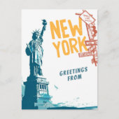 New York City Verenigde Staten Vrijheidsbeeld Reiz Briefkaart (Voorkant)