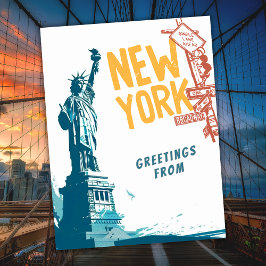 New York City Verenigde Staten Vrijheidsbeeld Reiz Briefkaart