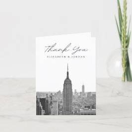 New York City Verticaal Blank Zwart-wit Bedankkaart