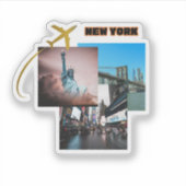 New York City Vibes – Urban Travel Collage Sticker (Voorkant)