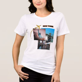 New York City Vibes – Urban Travel Collage Tri-Blend Shirt