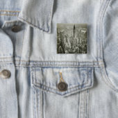 New York City Vierkante Button 5,1 Cm (In situ)