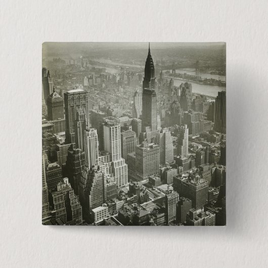 New York City Vierkante Button 5,1 Cm (Voorkant)