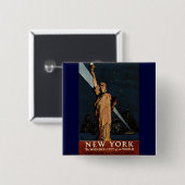 New York City Vierkante Button 5,1 Cm (Voorkant /achterkant)