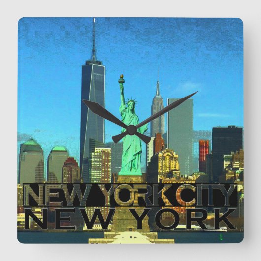 New York City Vierkante Klok (Voorkant)