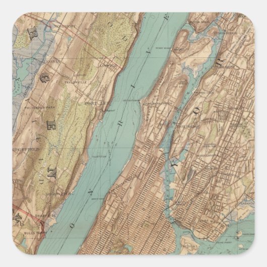 New York City Vierkante Sticker (Voorkant)