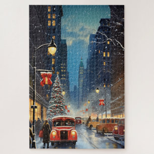 New York City Vintage Kerstfoto Legpuzzel