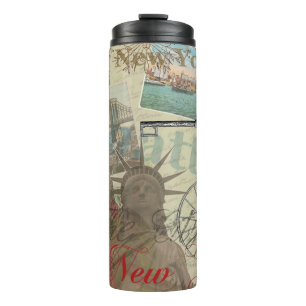 New York City Vintage Liberty Silhouette Symbool K Thermosbeker