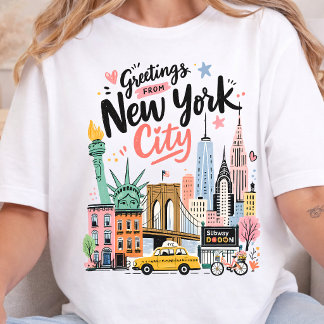 New York City Vintage NYC Skyline Tri-Blend Shirt
