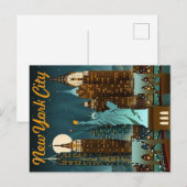 new york city vintage reisposter briefkaart (Voorkant / Achterkant)