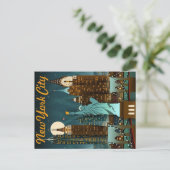 new york city vintage reisposter briefkaart (Staand voorkant)