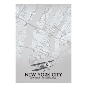 New York City Vintage stijl kaart Foto Afdruk