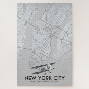 New York City Vintage stijl kaart Legpuzzel