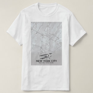 New York City Vintage stijl kaart T-shirt