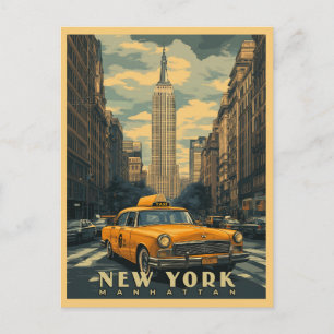 New York City Vintage Travel Briefkaart
