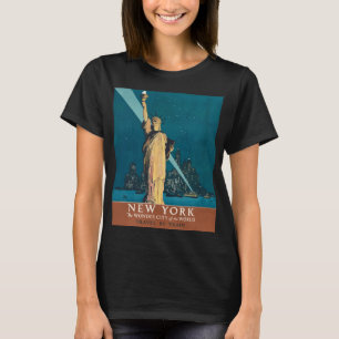 New York City Vintage Travel Liberty Skyline T-shirt