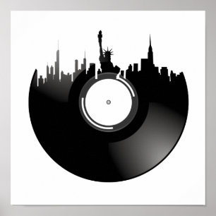 New York City Vinyl Record Poster