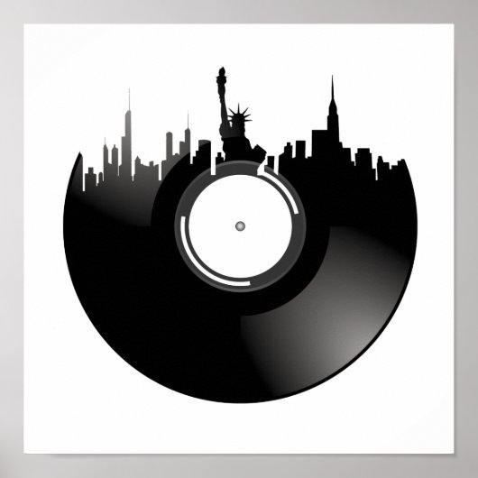 New York City Vinyl Record Poster (Voorkant)