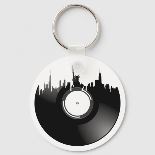 New York City Vinyl Record Sleutelhanger (Voorkant)