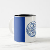 New York City vlag Tweekleurige Koffiemok (Voorkant links)