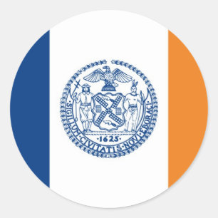 New York City Vlag Verenigde Staten Amerika Land Ronde Sticker