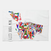 New York City, vlakbij Flags Kitchen Towel Theedoek (Horizontaal)
