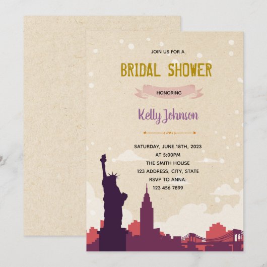 New York City vrijgezellenfeest bacheloretteuitnod Bedankkaart (Voorkant / Achterkant)