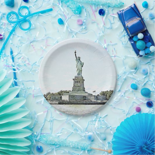 New York City - Vrijheidsbeeld Papieren Bordje (Feest)