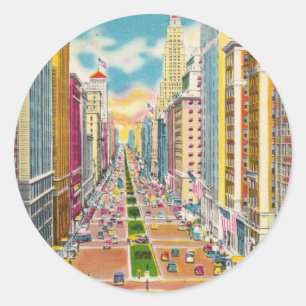  New York City, VS - Ronde Sticker