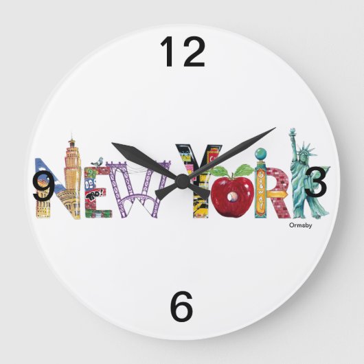 New York City wandklok (Voorkant)