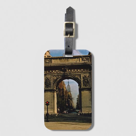 New York City Washington Square Waterverf 1953' Bagagelabel (Voorkant (verticaal))