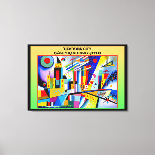 New York City (Wasily Kandinsky Style) Canvas Afdruk